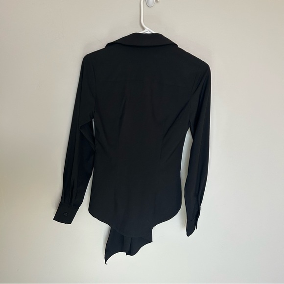 Women’s Black Pretty Little Thing Tie Front Shirt, Size 2 - Picture 5 of 7